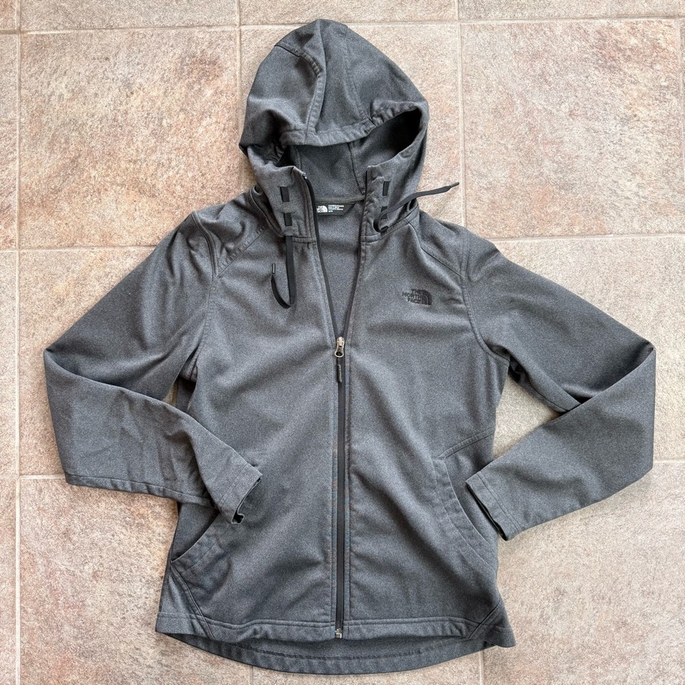 The North Face Women's Gray Hooded Zip Jacket Size Medium - Picture 1 of 9